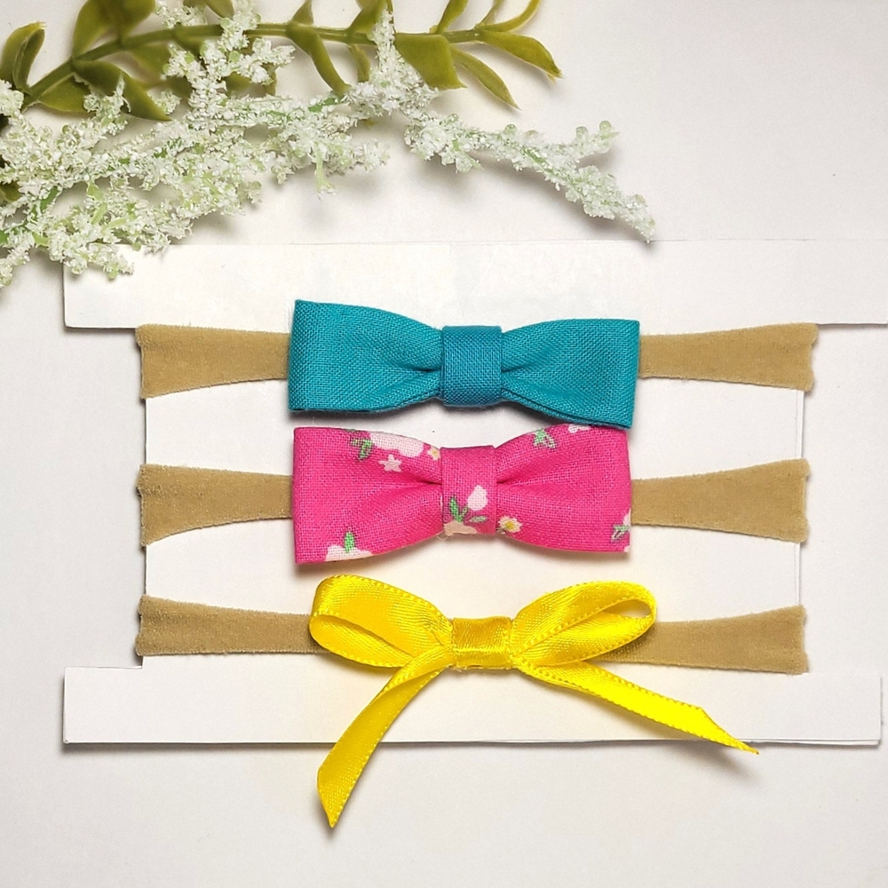 Colorful Handmade Bow Headband Set for Babies